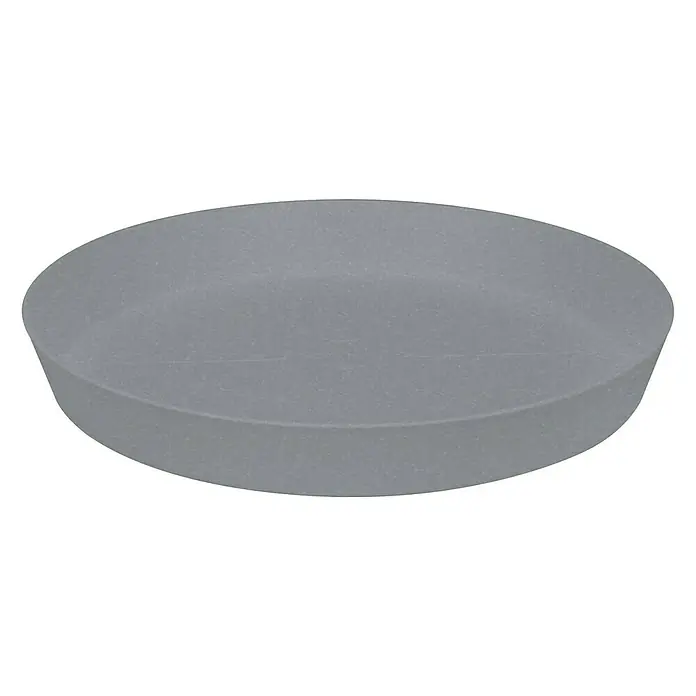 Elho Loft Urban Plato redondo para maceta - Dimensiones externas (Ø x Al): 34 x 5 cm, Plástico, Gris hormigón - Vista frontal