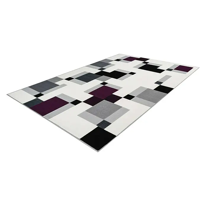 Kayoom Kurzflorteppich Esperanto - Multi/Grau, 150 x 80 cm, 100 % Polypropylen - Rechte Seitenansicht