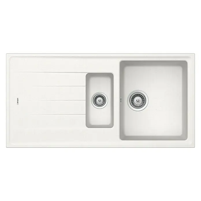 Respekta by Schock Einbauspüle Columbia - 100 x 50 cm, 1½ Becken, Cristalite®, Weiß - Ansicht von oben