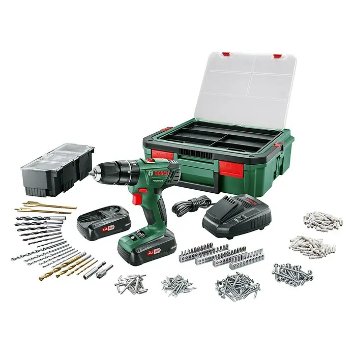 Bosch 18 V Power for All Akumulatorska udarna bušilica/odvijač PSB 1800 LI-2 - 18 V, 1,5 Ah, 440 okr/min - 1.350 okr/min - Pogled sprijeda