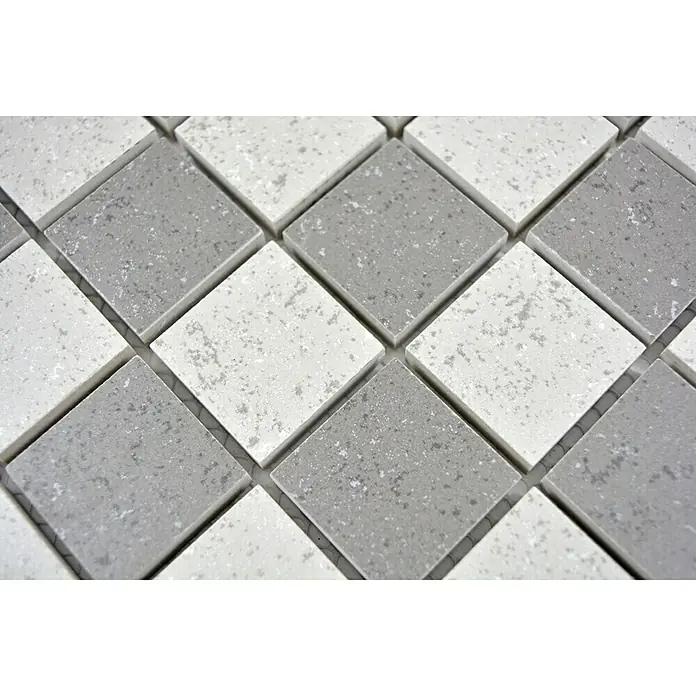 Mozaïektegel vierkant CCT 322 - 30,6 x 30,6 cm, Grijs, Mat - Close-up