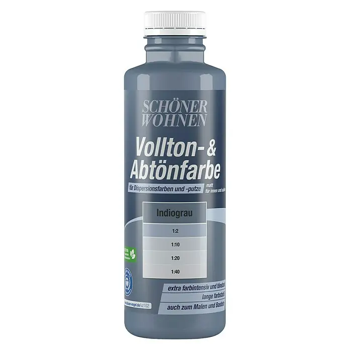 SCHÖNER WOHNEN-Farbe Vollton- & Abtönfarbe - Indigograu, 500 ml, Matt - Vorderansicht