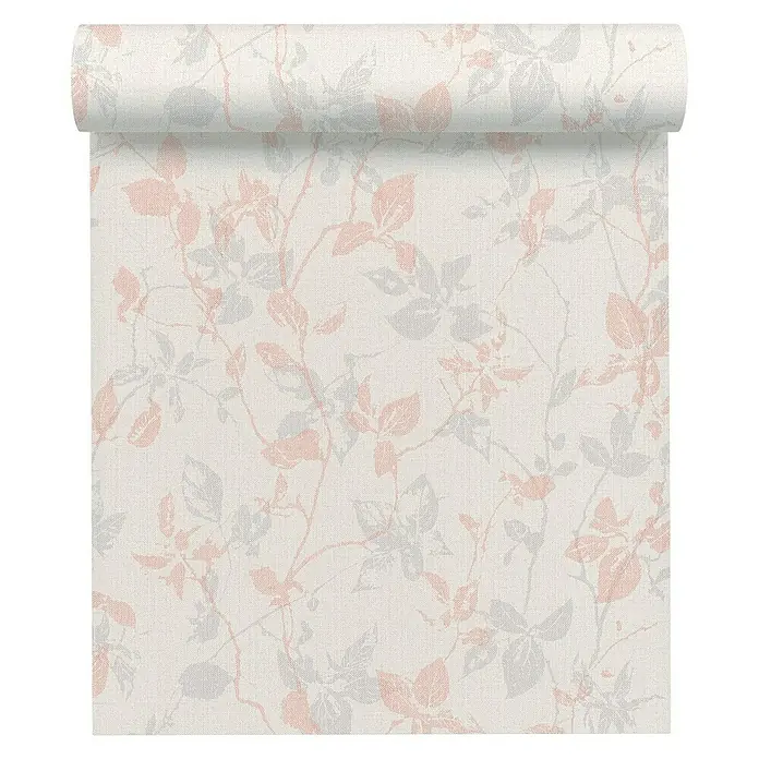 AS Creation Hygge Vliestapete Floral - Grau/Lachs, Floral, 10,05 x 0,53 m - Vorderansicht