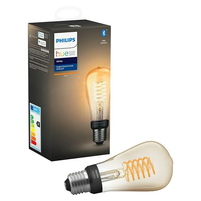 Philips Hue LED-Leuchtmittel White Filament - E27, 7 W, Warmweiß, ST64, Dimmbar - Vorderansicht