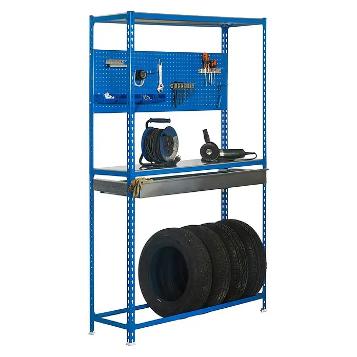 Simonrack Simonauto Estantería para neumáticos Simonracing Box Megaplus - L x An x Al: 40 x 120 x 200 cm, Capacidad de carga: 180 kg/balda, Número de baldas: 3 ud., Azul