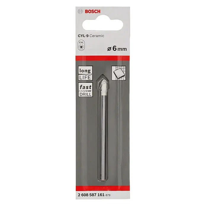 Bosch Fliesenbohrer CYL-9 - Durchmesser: 6 mm, Länge: 80 mm - Vorderansicht