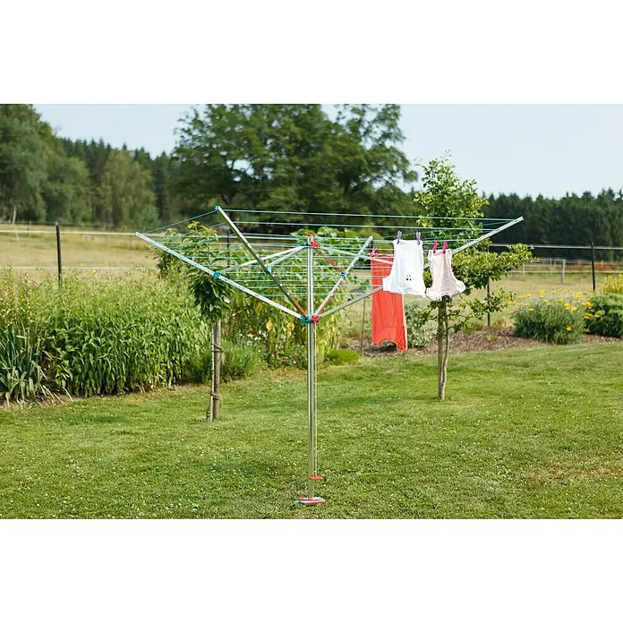 Blome Wäschespinne Alustar - Belastbarkeit: 4 Waschmaschinenfüllungen, Länge Wäscheleine: 50 m, Durchmesser offen: 2,64 m - Stimmungsaufnahme