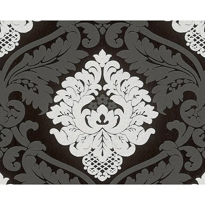 AS Creation Vliestapete Bling Bling - Schwarz, Ornament, 10,05 x 0,53 m