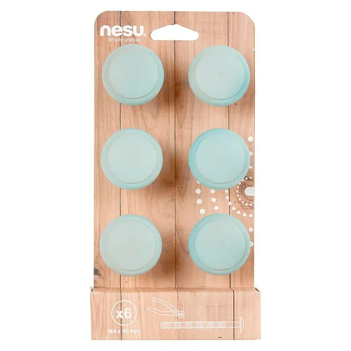 Nesu Set de pomos para muebles 403AZC 6 uds. - 6 pzs., Ø x Al: 40 x 33 mm, Madera