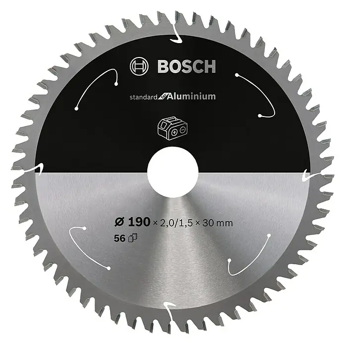 Bosch Cirkelzaagblad - Diameter: 190 mm, Boorgat: 30 mm, Aantal tanden: 56 tanden - Vooraanzicht
