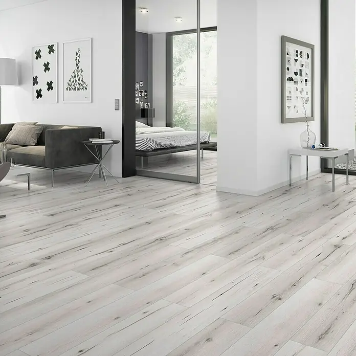Classen Vinylboden GreenVinyl Schnee-Eiche - 1.290 x 173 x 3,8 mm, Landhausdiele - Stimmungsaufnahme