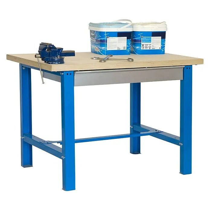 Simonrack Simonwork Werkbank BT6 Box - L x B x H: 75 x 120 x 86,5 cm, Blau - Ansicht von oben