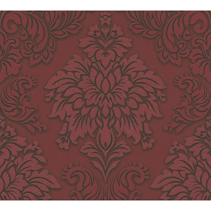 AS Creation Metropolitan Stories Vliestapete Damask - Dunkelrot, Ornament, 10,05 x 0,53 m - Detailaufnahme