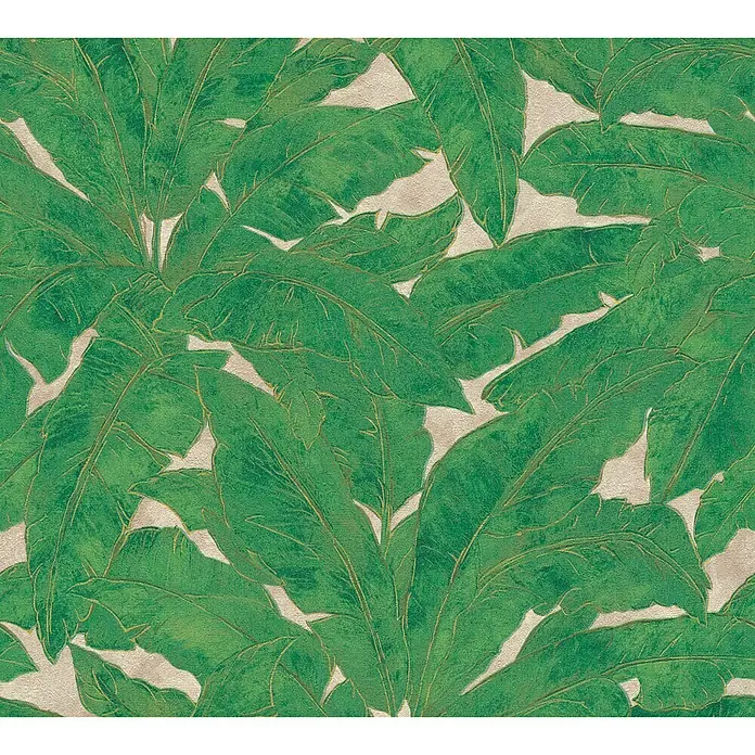 AS Creation Metropolitan Stories Vliestapete Blätter - Grün/Braun, Floral, 10,05 x 0,53 m - Detailaufnahme