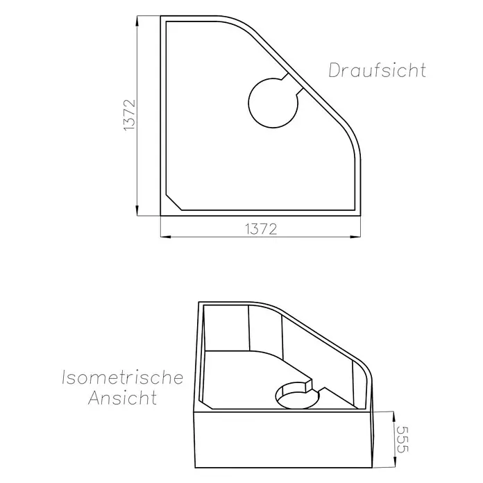 Ottofond Badewannenträger Valletta - Passend für: Ottofond Eckbadewanne Valletta 140 x 140 cm