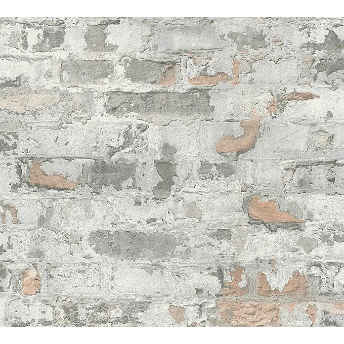 AS Creation Metropolitan Stories Vliestapete Mauerwerk - Grau/Braun, Steinoptik, 10,05 x 0,53 m - Detailaufnahme