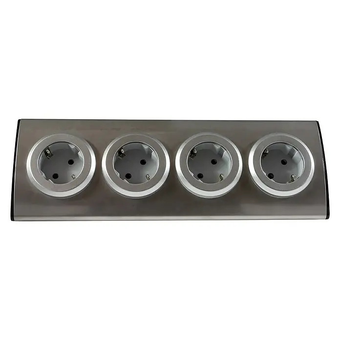 REV Produžni kabel s utičnicama - 4-struko, Aluminij, Dužina kabela: 1,95 m, 3.500 W