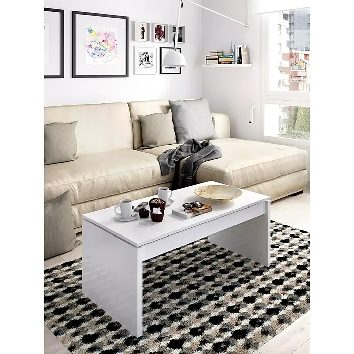 Mesa de centro Side - L x An x Al: 50 x 100 x 43 cm, Blanco