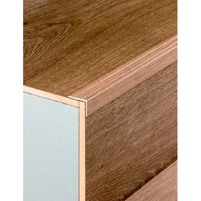 Perfil de escalera autoadhesivo Roble natural - 1 m x 25 mm x 20 mm, Aluminio, Mate