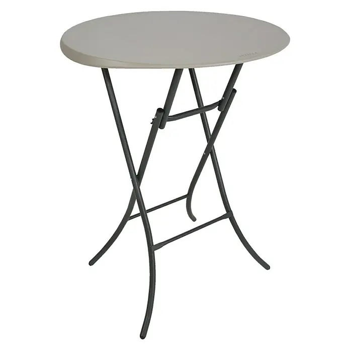 Lifetime Garten-Stehtisch - L x B x H: 84 x 84 x 110 mm, Lichtgrau, Klappbar - Linke Seitenansicht