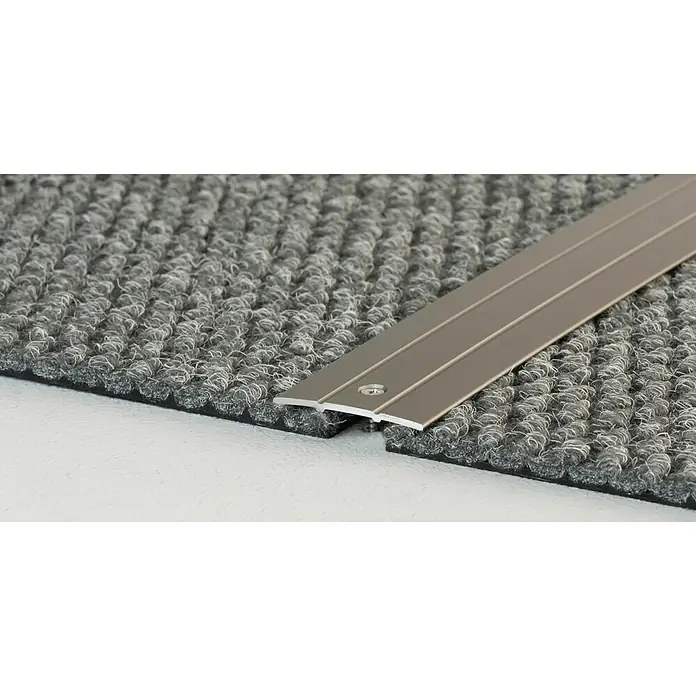 LOGOCLIC Overgangsprofiel - Mat rvs, 1 m x 38 mm x 2,5 mm, Montagemethode: Schroeven - Close-up