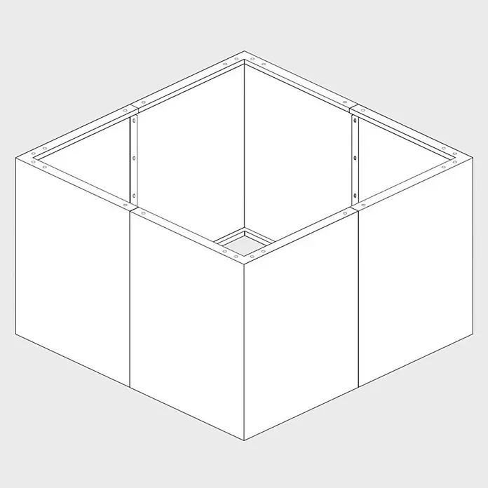 Palatino Hochbeet Urban - 100 x 100 x 70 cm, Cortenstahl