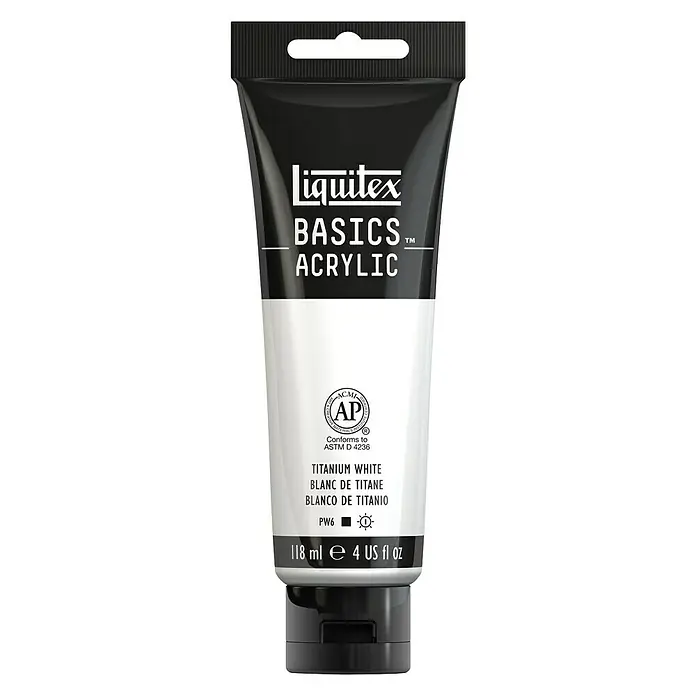 Liquitex Basics Akrilna boja - Boja: Titan bijelo, 118 ml, Tuba - Pogled sprijeda