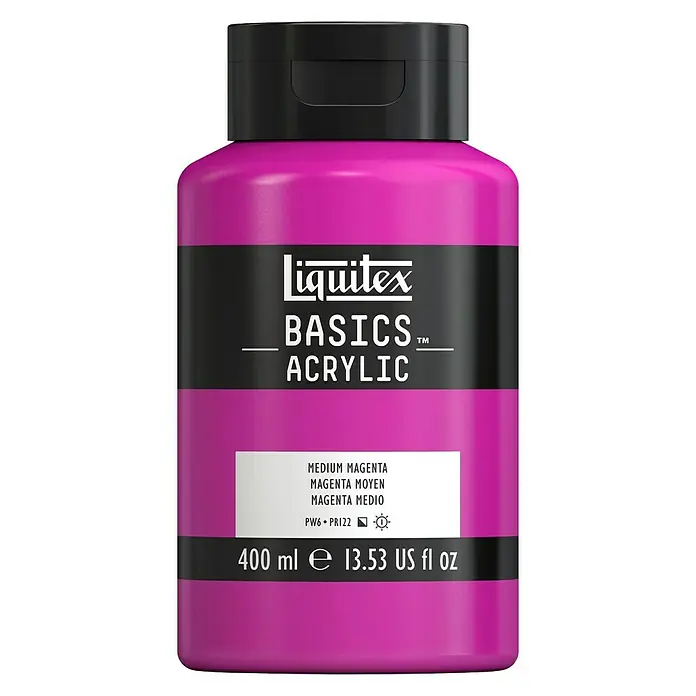 Liquitex Basics Akrilna boja - Boja: Purpurnocrvena srednja, 400 ml, Boca - Pogled sprijeda