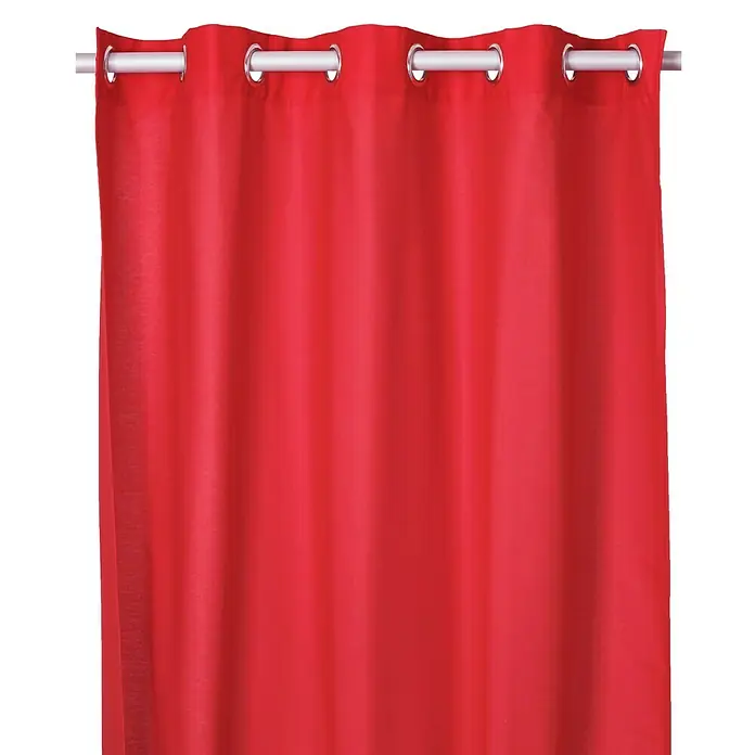 Cortina con ollaos Panamá - 140 x 260 cm, 100% algodón, Rojo