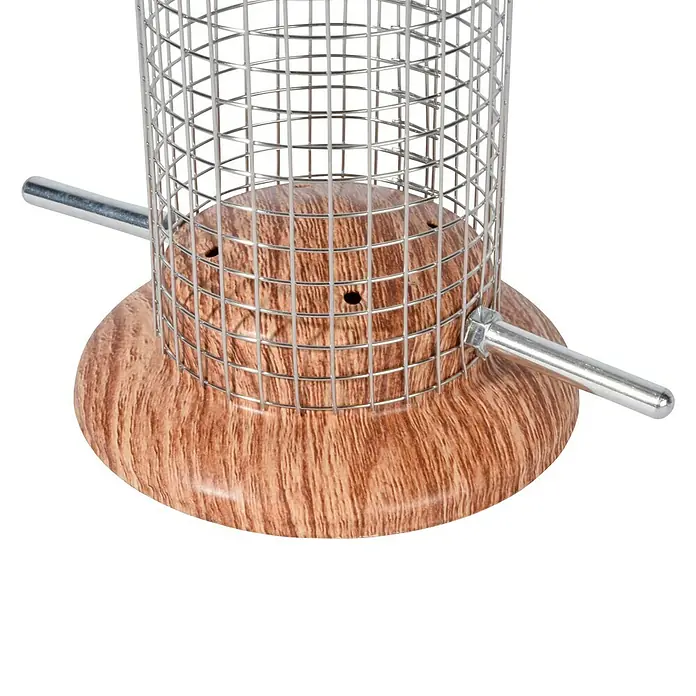 Dobar Futterspender Goliath - L x B x H: 9,5 x 9,5 x 39 cm, Massivholz, Mit Silo - Detailaufnahme