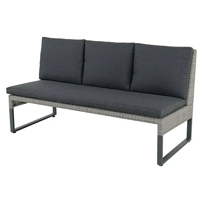 Sunfun Mirca Loungesofa 3-Sitzer - B x T x H: 165 x 70 x 86 cm, Lichtgrau