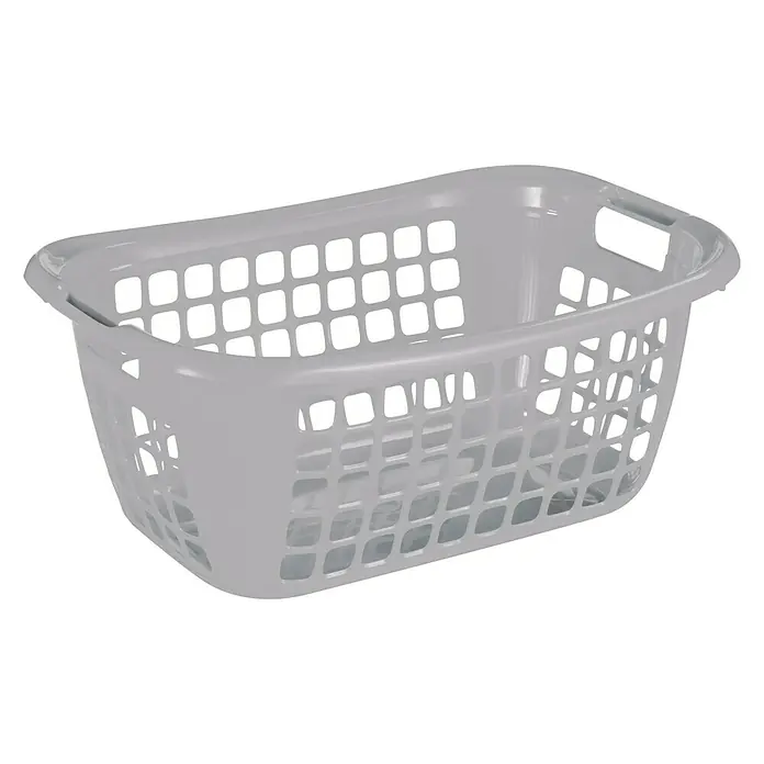 Sunware Wäschekorb Basic - L x B x H: 55 x 28 x 23 cm, Silber - Linke Seitenansicht