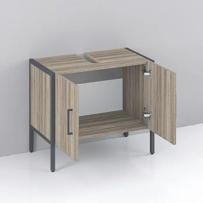 Riva Waschtischunterschrank Metal - 66,2 x 36 x 56 cm, Sanremo Rustico, Matt - Vorderansicht