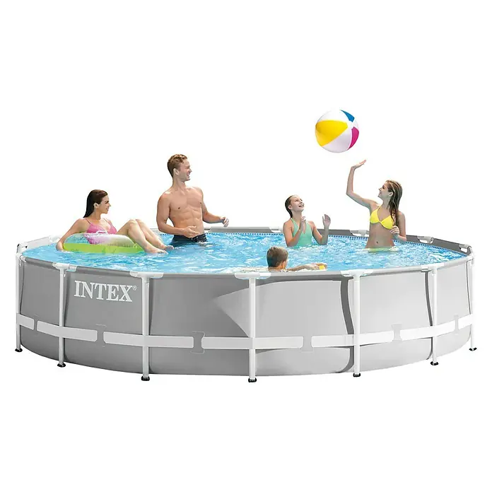 Intex Frame-Pool-Set Prism Rondo - Ø x H: 457 x 107 cm, 14,61 m³, Grau, Weiß - Stimmungsaufnahme