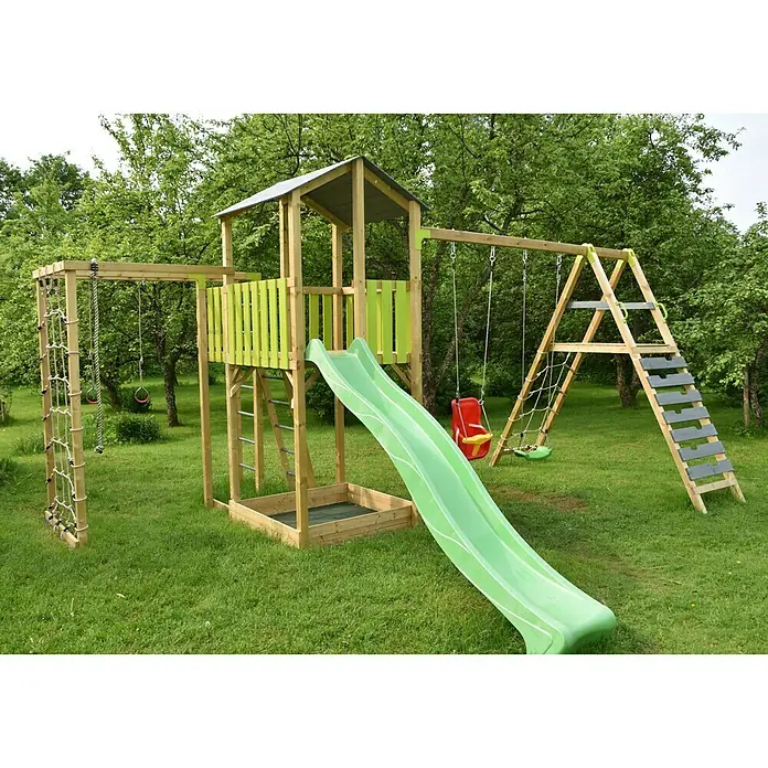 Wendi Toys Kinderspielturm Dino - 437,5 x 561 cm - Stimmungsaufnahme