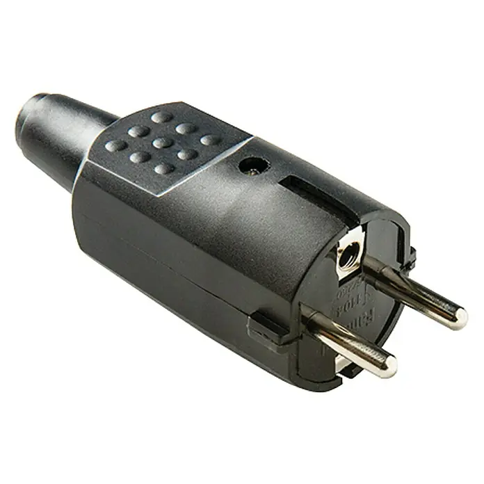 Famatel Clavija de goma 2 P+TT - 250 V, 16 A, IP20, Negro