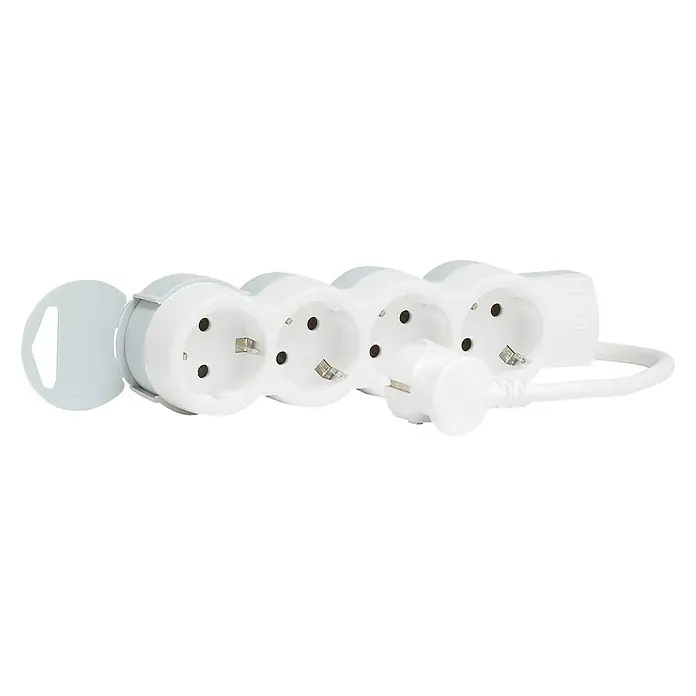 Legrand Base de enchufe múltiple Standard - 4 ud., Blanco, 1,5 m