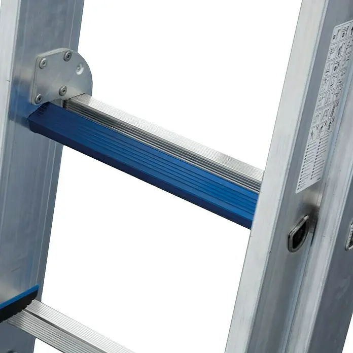 Krause Stabilo Sprossen-Mehrzweckleiter +S - Arbeitshöhe: 5,95 m, Anzahl Tritte: 3 x 8 Sprossen, Aluminium - Detailaufnahme