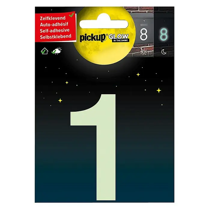 Pickup Número luminiscente - Altura: 75 mm, Plástico, 1