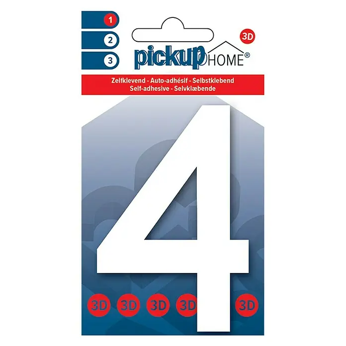 Pickup 3D Home Número - Altura: 10 cm, Plástico, Motivo: 4