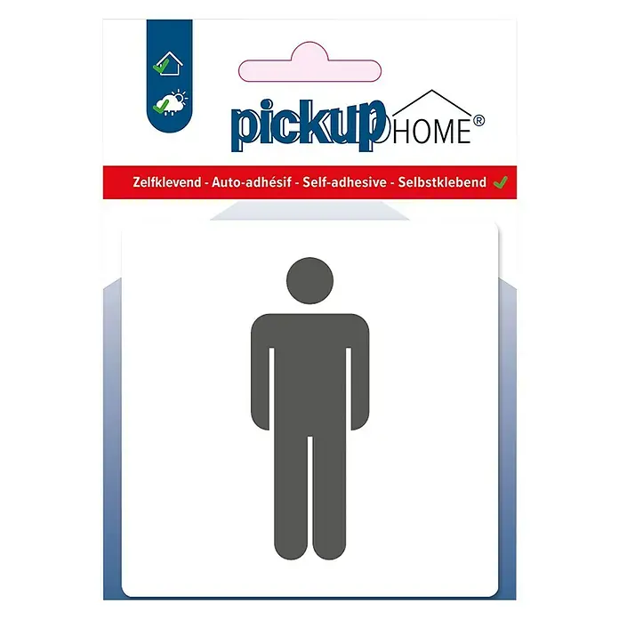 Pickup Etiqueta adhesiva - L x An: 9 x 9 cm, Caballeros, Blanco