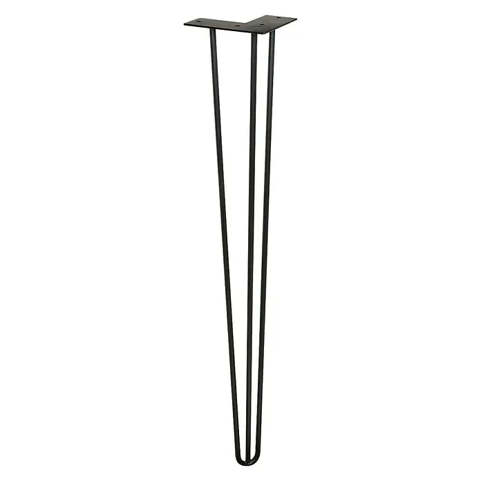 Wagner System Möbelfuß Hairpinlegs - Länge: 710 mm, Schwarz, Stahl - Vorderansicht