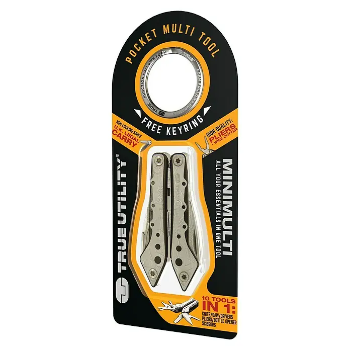 Nite Ize Multiherramienta MiniMulti - 10 funciones, Acero inoxidable 420 - Vista frontal