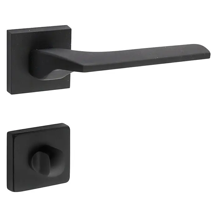 Diamond Doors Zimmertürgarnitur Bellevue - Türstärke: 40 mm - 45 mm, Schlitzkopf/Olive SK/OL, Schwarz - Linke Seitenansicht