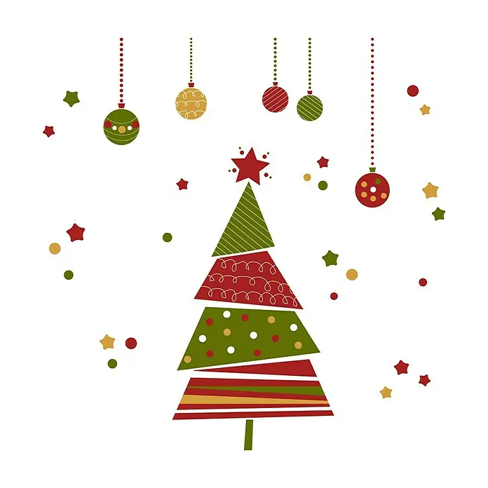 Vinilos para ventanas Árbol de navidad - Multicolor, 22 x 67 cm
