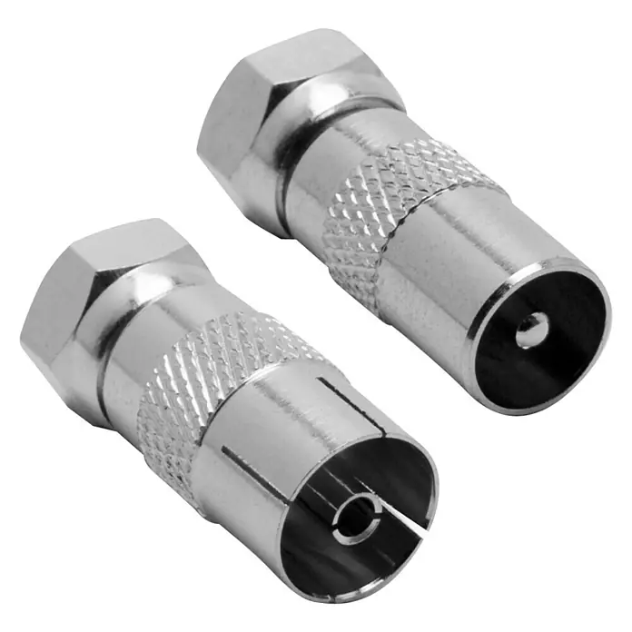 Metronic Adaptador coaxial F para televisión - 2 x hembra coaxial, 2 uds.
