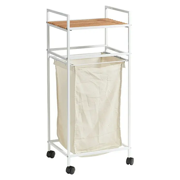 Zeller Present Cesta para la ropa - L x An x Al: 32,5 x 39 x 89,5 cm, Blanco