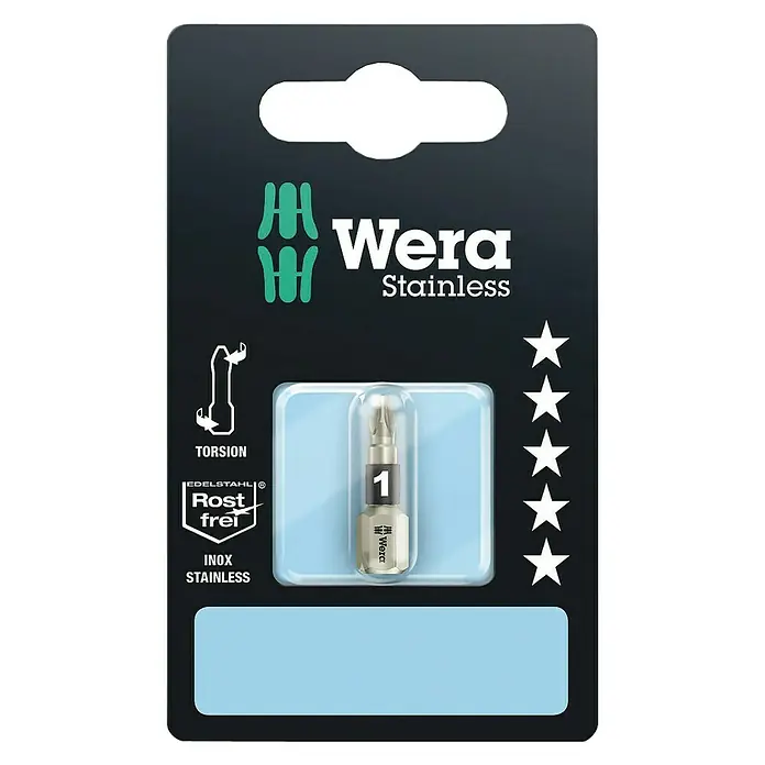 Wera Bit nastavak 3851/1 nehrđajući čelik - PZ 1, 25 mm - Pogled sprijeda