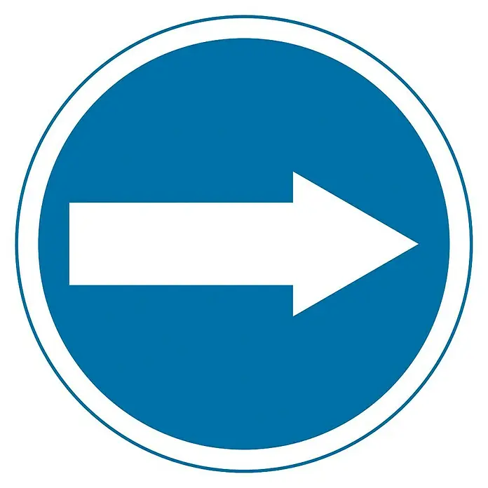 Cartel - Azul/Blanco, Flecha derecha