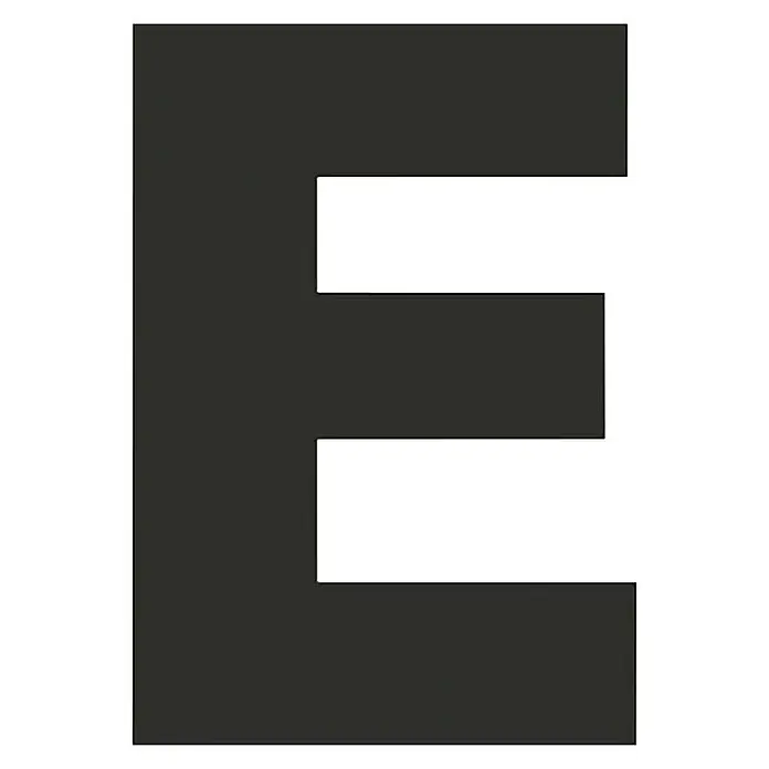 Etiqueta adhesiva - E, Negro/blanco, Altura: 100 mm